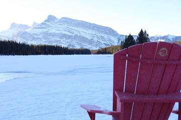 chair in the snow