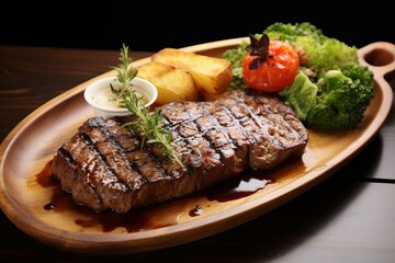 Steak meat. Food raw fresh. Generate Ai