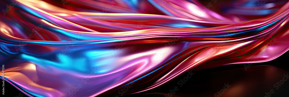 Aufkleber Close-up of colorful cloth draping elegantly over a table, showcasing a vibrant array of hues and patterns