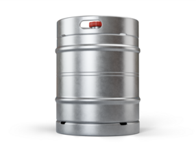Metal beer keg isolated on transparent background. 3D render. 3D illustration.
