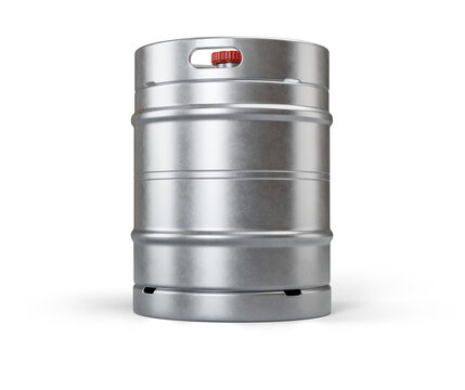 Metal beer keg isolated on transparent background. 3D render. 3D illustration.
