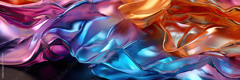 Poster a close-up showcasing the intricate weave of a multicolored cloth, featuring a kaleidoscope of hues 