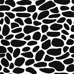 Black and White Retro Shapes Background Texture: 70s Pattern, Seamless and Tileable