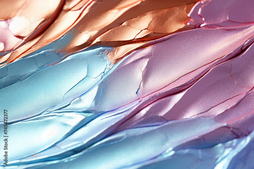 Poster a close up of a swirling blend of pink and blue colors, creating a dreamy and ethereal background