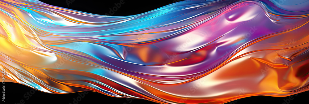 Poster A vivid and dynamic close-up showcasing a burst of colors against a deep black backdrop, creating a striking visual impact