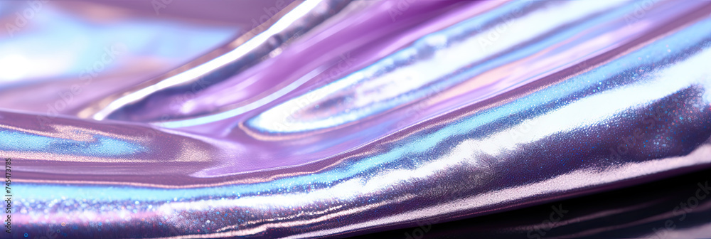 Aufkleber a mesmerizing close-up of a shiny material showcasing vibrant shades of purple and blue in intricate