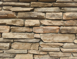 Close up of a stone masonry wall