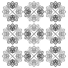vector art of ornamental seamless pattern of simple grey  flower for background purposes, wall art, fabric, embroidery, and similar things