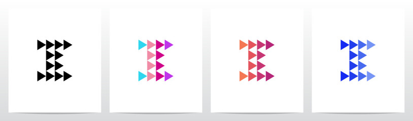 Triangle Equilateral Play Symbol Initial Letter Logo Design I