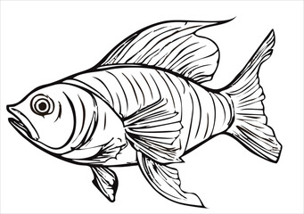 Fototapeta premium llustration of cute fish cartoon 