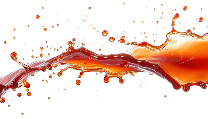 Soda creamy red drink liquid splash product photography PNG isolated on transparent background, graphic resource