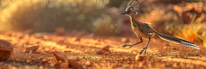 Roadrunner - modern 3D animation style desert bird