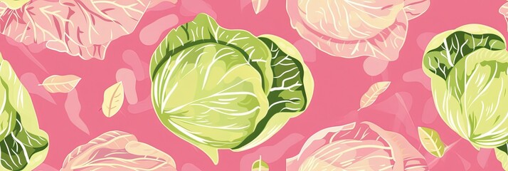 cute cabbage background - obrazy, fototapety, plakaty