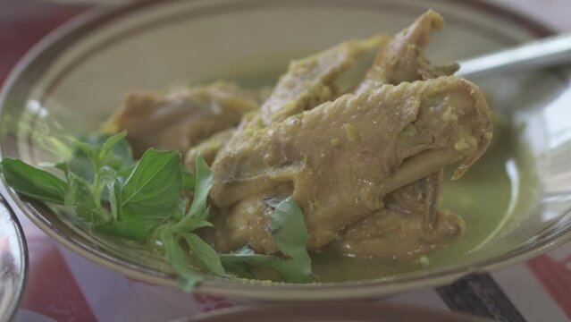 Indonesia Indonesian Traditional Food Culinary in Yogyakarta Java - Dazed catfish Mangut Lele , Chicken , Intestines , Lungs