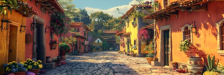 Colorful barrio - bright and colorful latin american architecture for residential homes