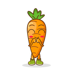 Blush carrot character cartoon style vector art