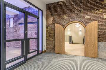 Modern brick work arch contemporary meeting room