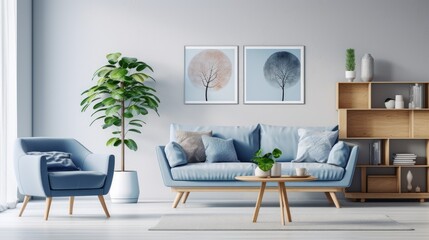 Modern living room - obrazy, fototapety, plakaty