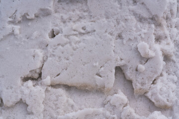 除雪車が通った後の雪壁の表面