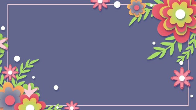 Floral wedding overlay background. flower border. Valentine's Day, Mother's Day, Weddings, and Women's Day background animation 