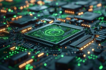 Obraz premium An abstract green energy concept background. 