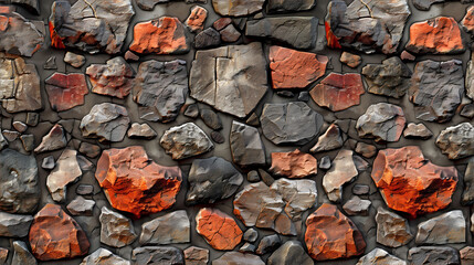 seamless stone texture, horizontally and vertically tileable, Seamless Stonescape: Tileable Texture of Natural Rocks and Stones - obrazy, fototapety, plakaty