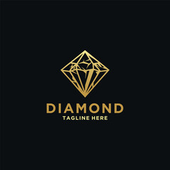 Diamond logo design stylish diamond success company icon