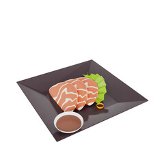 Asian food 3d icons render clipart