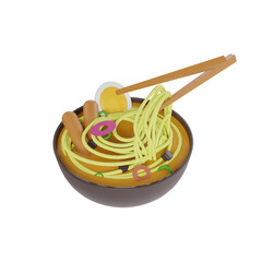 Asian food 3d icons render clipart