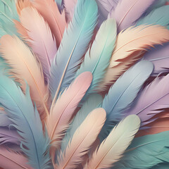 Colorful feathers of feathers