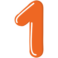Orange number one illustration 