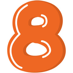Orange number eight illustration 