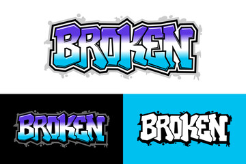 Broken lettering word graffiti style vector design