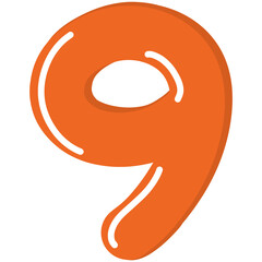 Orange number nine illustration 