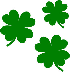 Shamrock. Four-leaf clover isolated on white. Vector illustration for St. Patrick's Day. A good luck symbol.