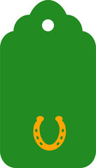 St. Patrick's Day gift tag vector icon. Flat sign for mobile concept and web design. Tag with horseshoe simple icon. Pixel-perfect vector graphics