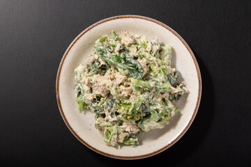 菜の花と鯖（サバ缶）のマヨネーズ和え