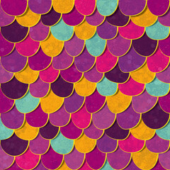 Mermaid / Fish Scale Vector Pattern © Soksan Ink