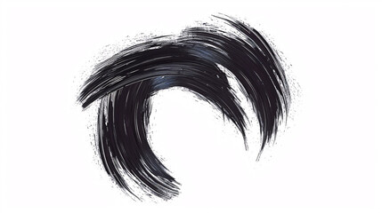 Obraz premium Black brush strokes of acrylic or oil paint on a white background