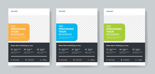 Corporate Business Flyer template layout 3 color design concept in the template.