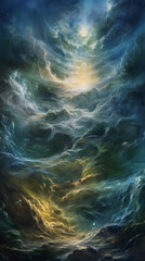 Fototapeta na wymiar Celestial Storm: An Ethereal Sky Painting
