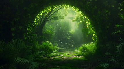 Mysterious Green Forest Pathway