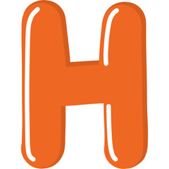 Obraz premium Orange letter h illustration 