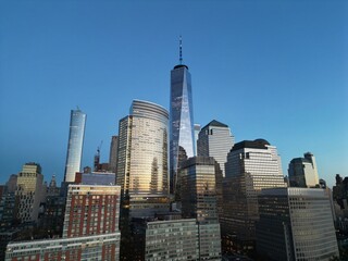 Aerial View of New York City, Manhattan.