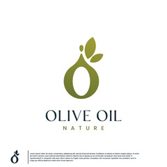 beauty nature , olive oil , logo design template.