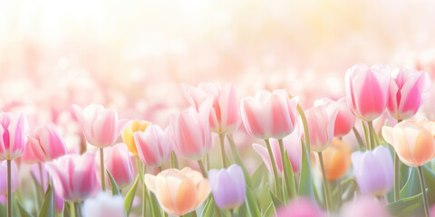 Blooming Tulip: A Vibrant Springtime Spectacle of Nature's Pink Floral Beauty