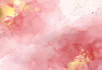 Tuinposter 春ピンクと金の和風背景テクスチャ © IKUYO_S