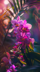 Radiant Orchids in Sunlight