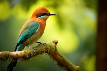 Obraz premium Motmot bird branch. America wild. Generate Ai