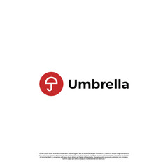 Simple umbrella logo design on isolated background